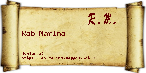 Rab Marina névjegykártya
